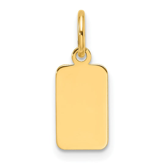 14k Plain .027 Gauge Engravable Rectangular Disc Charm