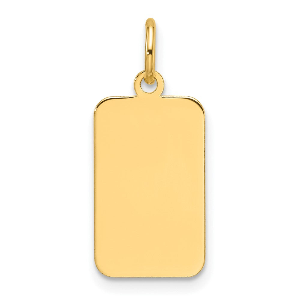 14k Plain .011 Gauge Engravable Rectangular Disc Charm