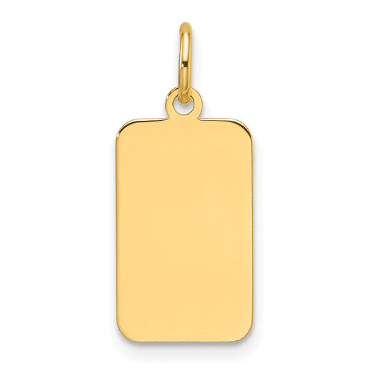 14k Plain .027 Gauge Engravable Rectangular Disc Charm