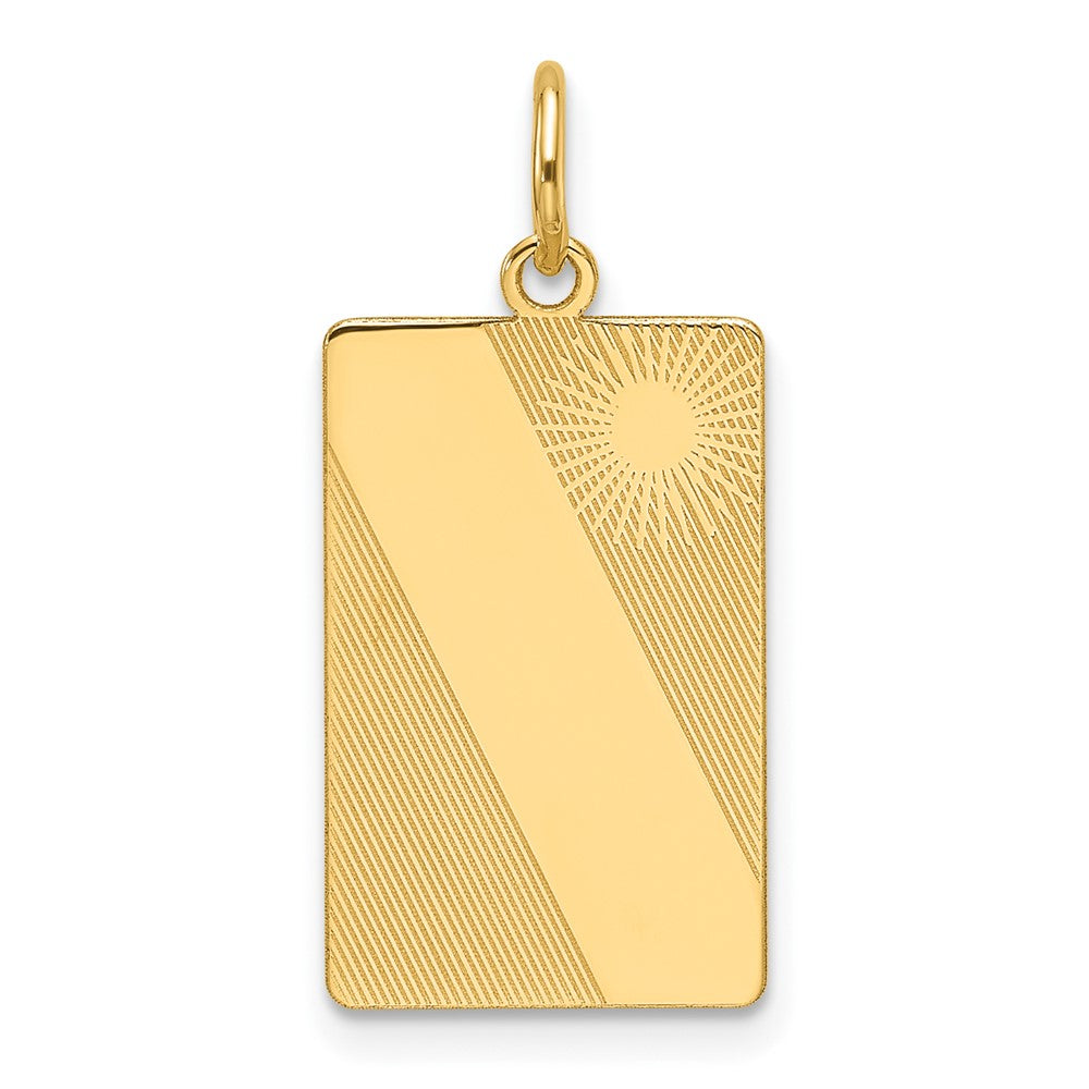 14k Patterned .013 Gauge Engravable Dog Tag Disc Charm