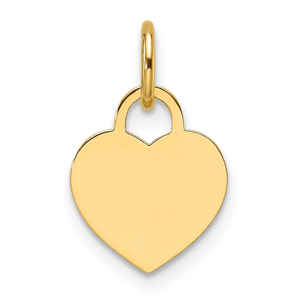 14k Yellow Gold Small Engravable Heart Charm