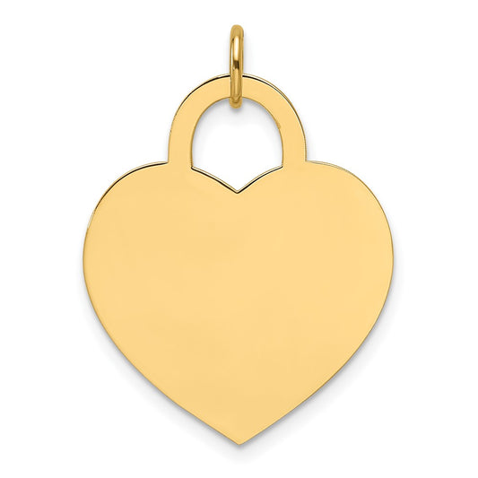 14k Large Engravable Heart Charm