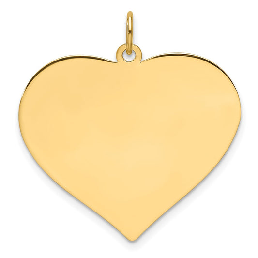 14k Plain .035 Gauge Engravable Heart Disc Charm
