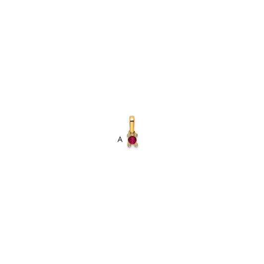 14K Family Jewelry Geniune Stone & Diamond Set Pendant