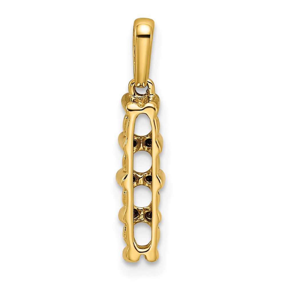 14K Family Jewelry Synthetic Stone & Diamond Set Pendant