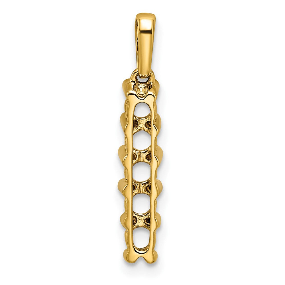 14K Family Jewelry Synthetic Stone & Diamond Set Pendant