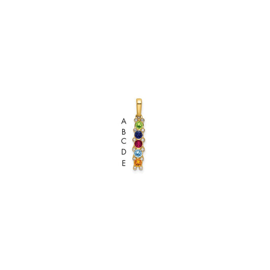 14K Family Jewelry Geniune Stone & Diamond Set Pendant