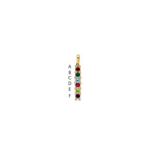 14K Family Jewelry Geniune Stone & Diamond Set Pendant