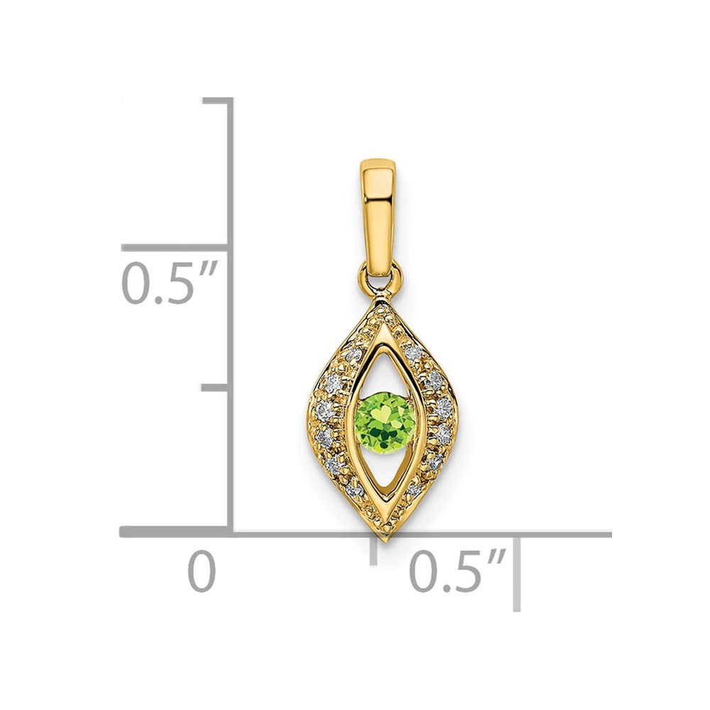 14K Family Jewelry Synthetic Stone & Diamond Set Pendant