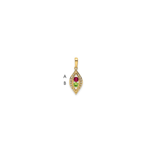 14K Family Jewelry Diamond Semi-Set Pendant