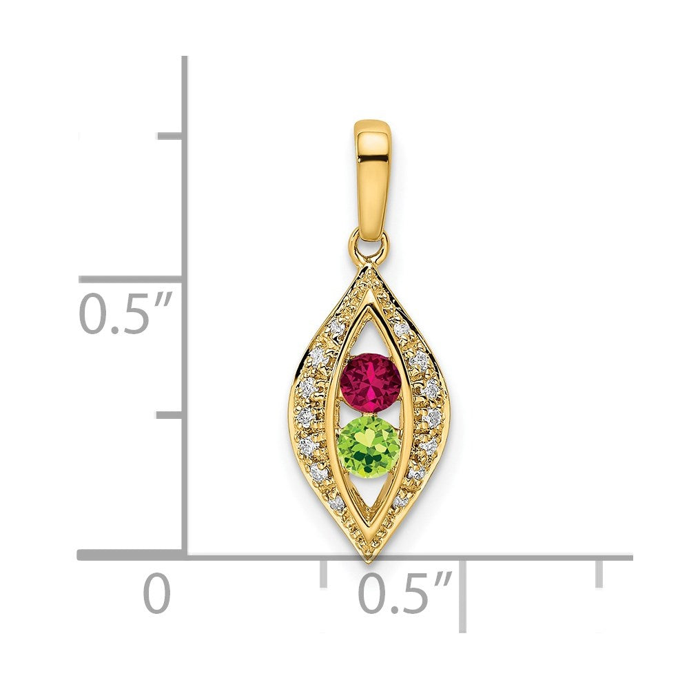14K Family Jewelry Diamond Semi-Set Pendant