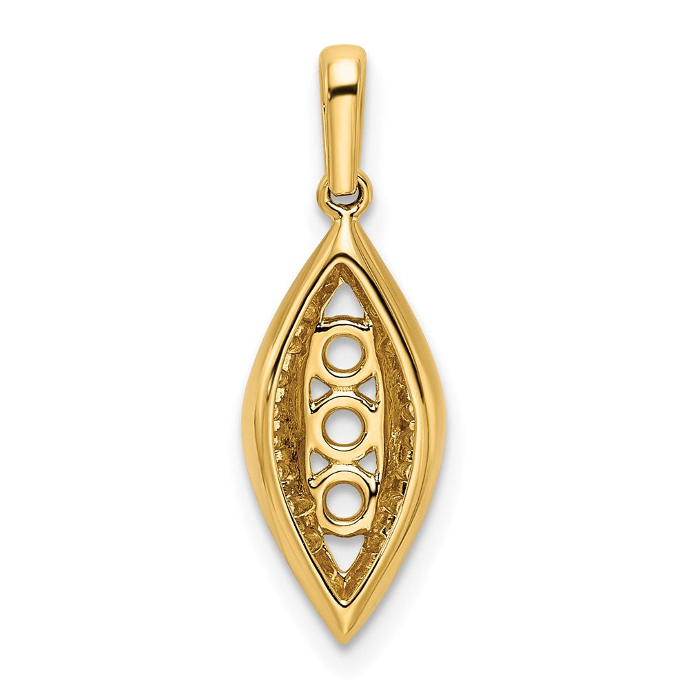 14K Family Jewelry Synthetic Stone & Diamond Set Pendant