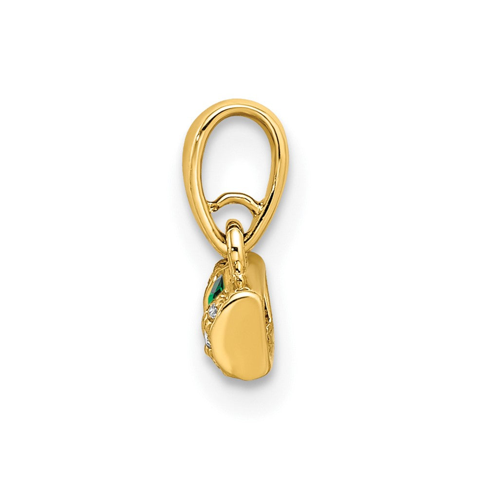 14K Family Jewelry Geniune Stone & Diamond Set Pendant