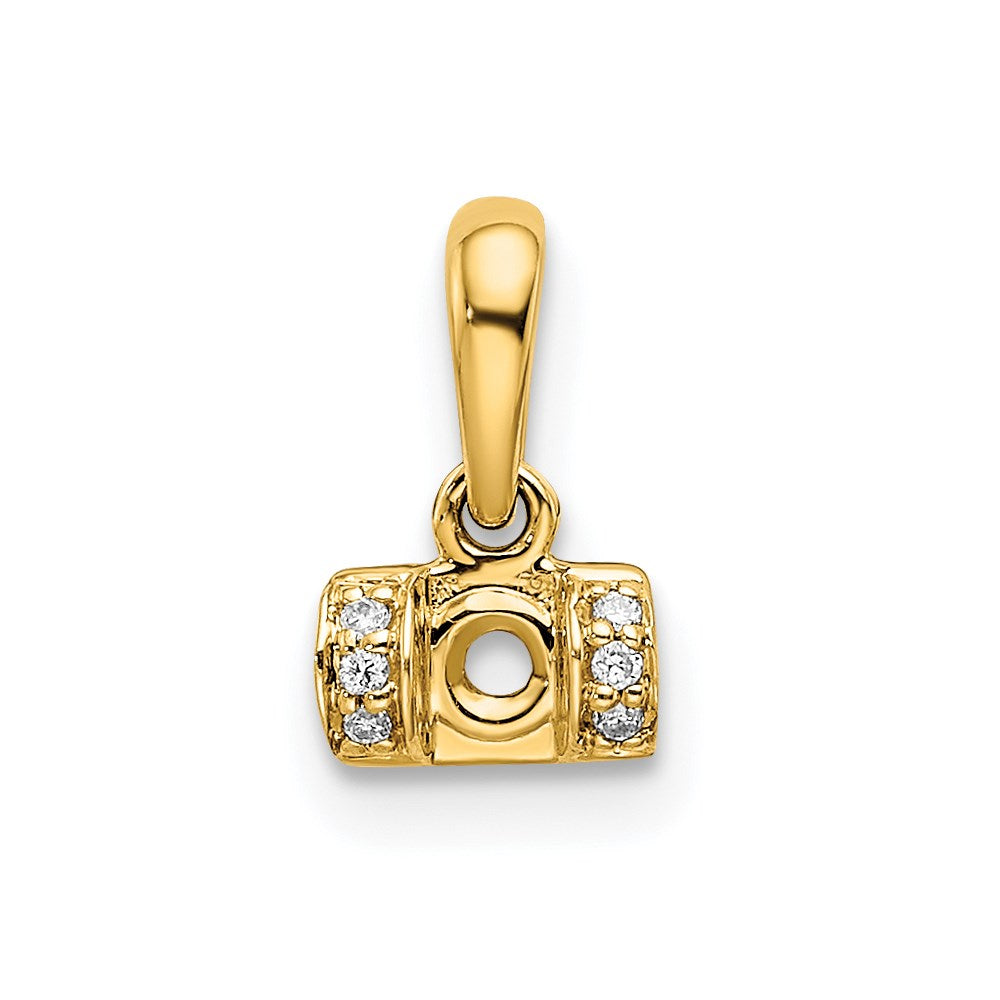 14K Family Jewelry Geniune Stone & Diamond Set Pendant