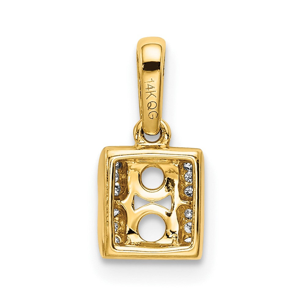 14K Family Jewelry Geniune Stone & Diamond Set Pendant