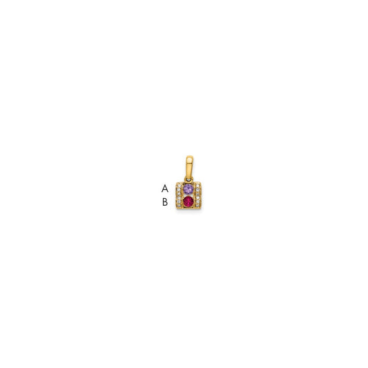 14K Family Jewelry Diamond Semi-Set Pendant