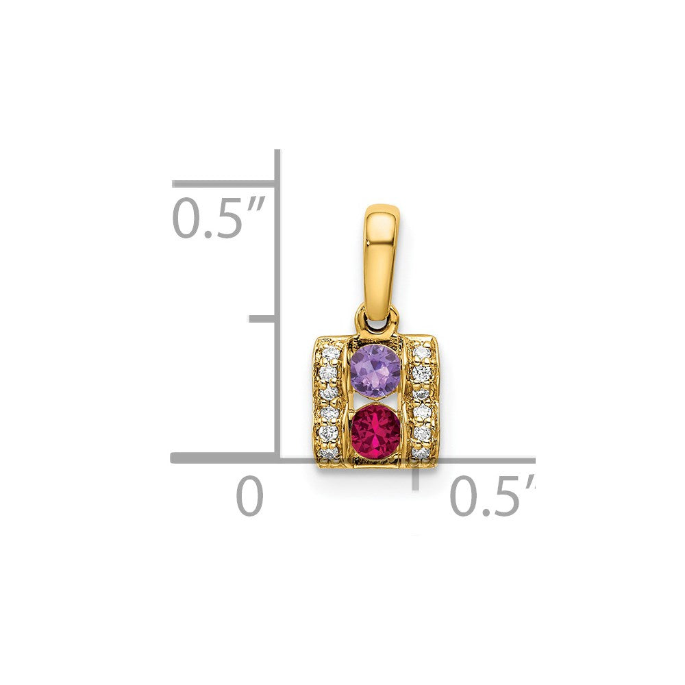 14K Family Jewelry Diamond Semi-Set Pendant