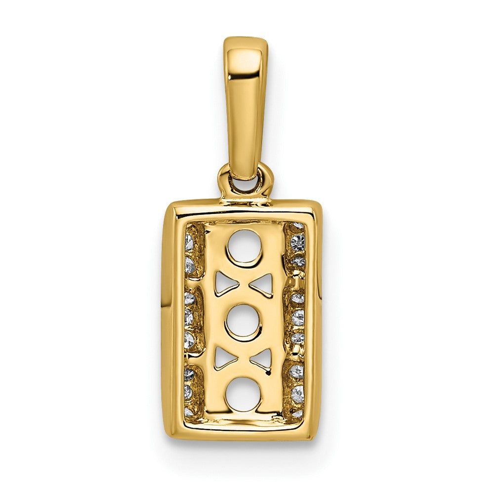 14K Family Jewelry Synthetic Stone & Diamond Set Pendant