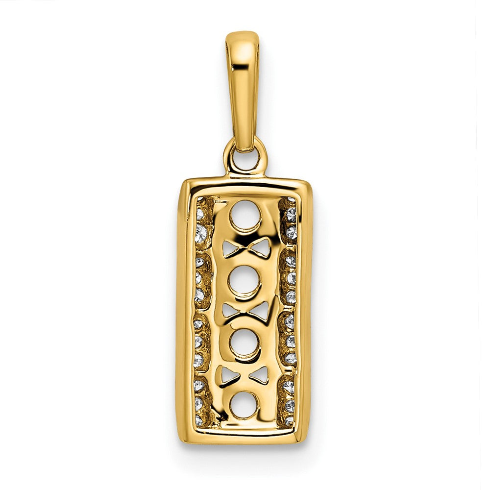 14K Family Jewelry Geniune Stone & Diamond Set Pendant