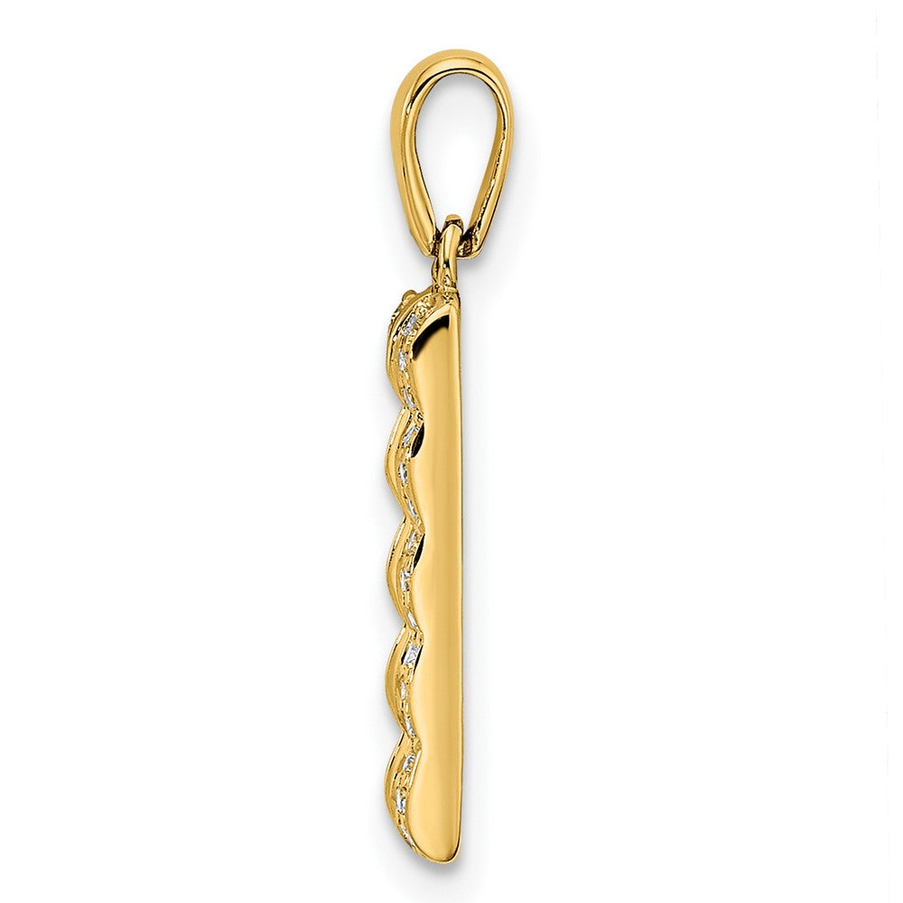 14K Family Jewelry Geniune Stone & Diamond Set Pendant