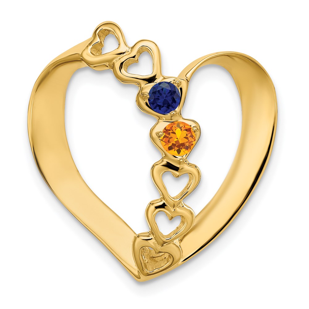 14k Genuine 2 Stone Mother's Slide