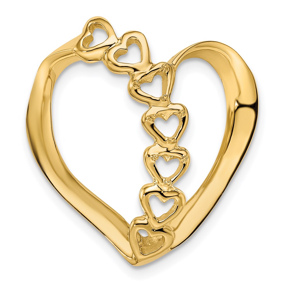 14k Synthetic Diamond Family Heart Slide