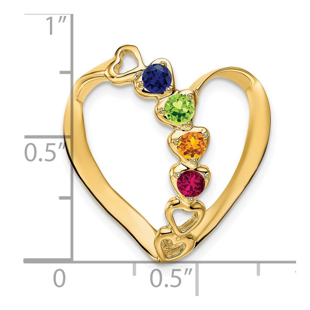 14k Genuine 4 Stone Mother's Slide