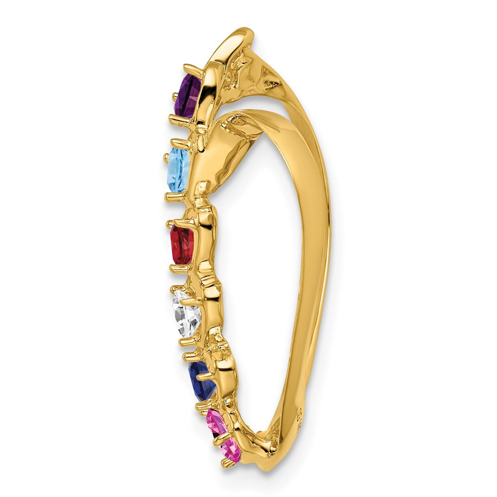 14k Genuine 6 Stone Mother's Slide