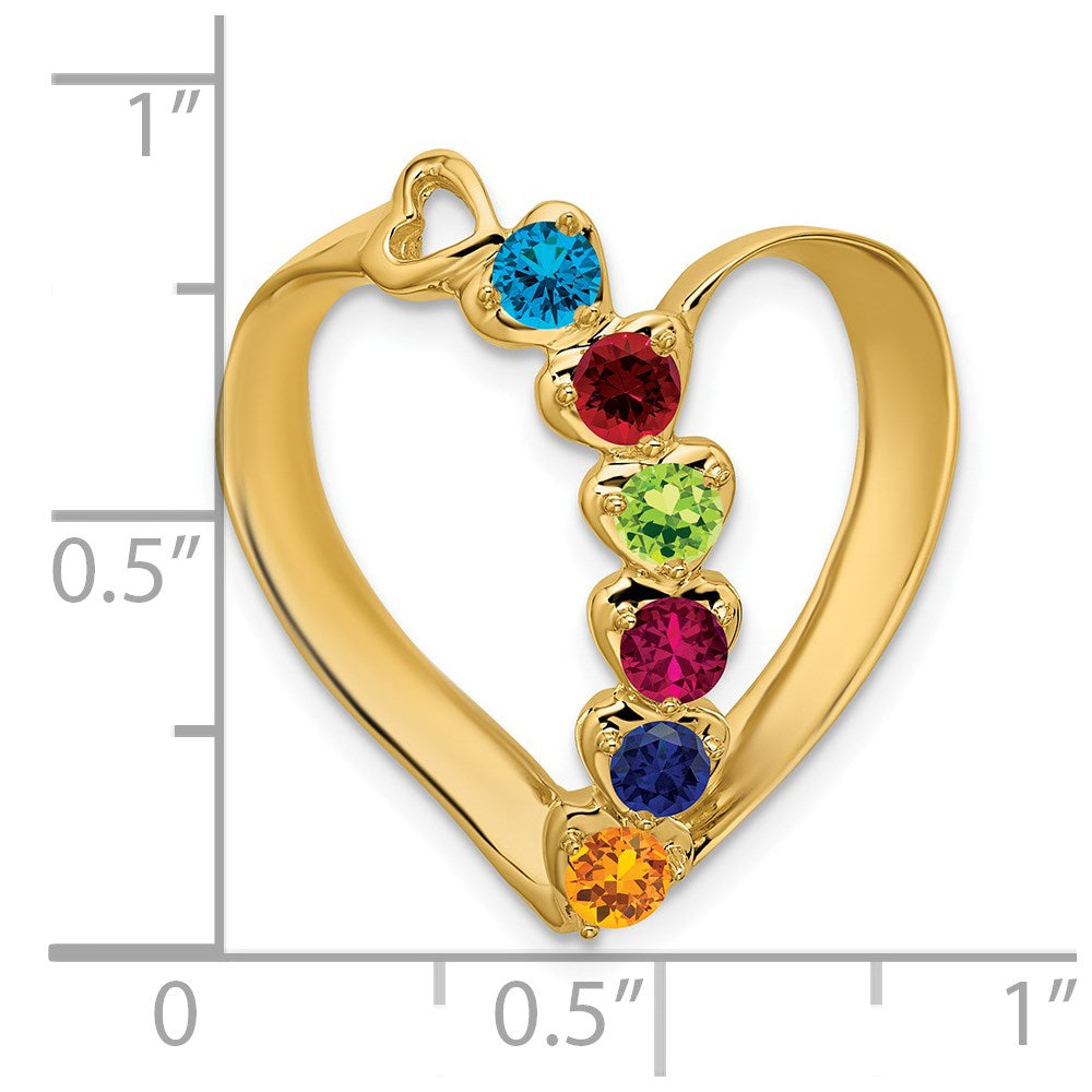 14k Genuine 6 Stone Mother's Slide