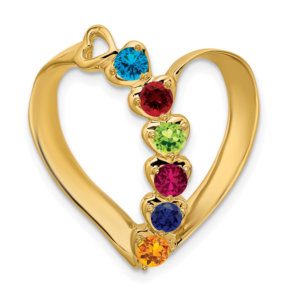 14k Genuine 6 Stone Mother's Slide