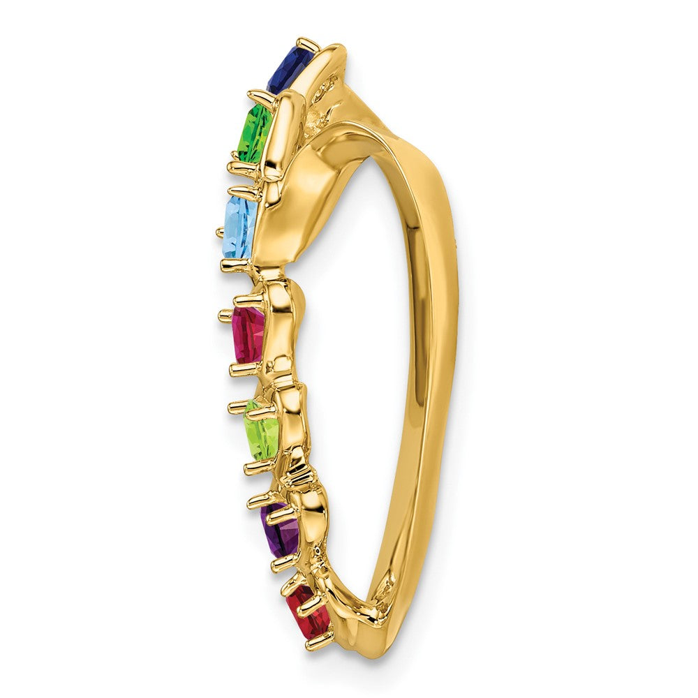 14k Genuine 7 Stone Mother's Slide
