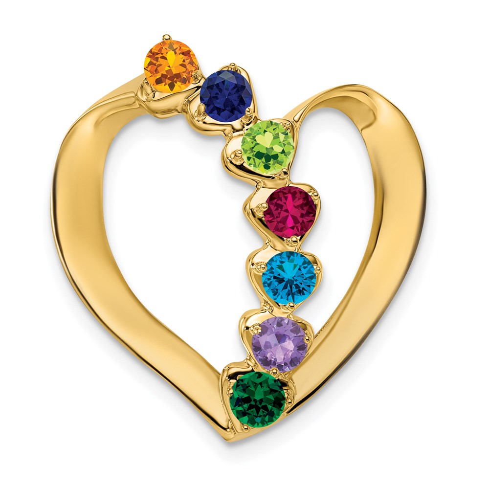 14k Genuine 7 Stone Mother's Slide