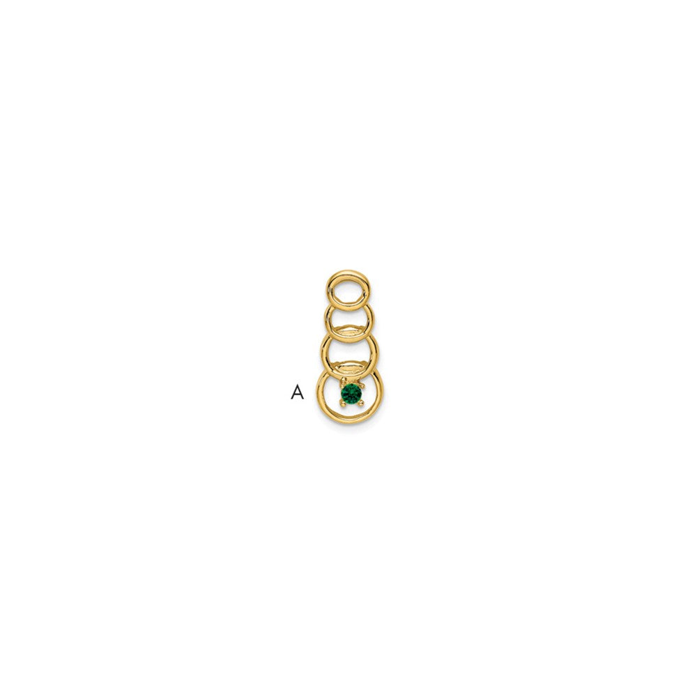 14k 1 Synthetic Stone Family Pendant
