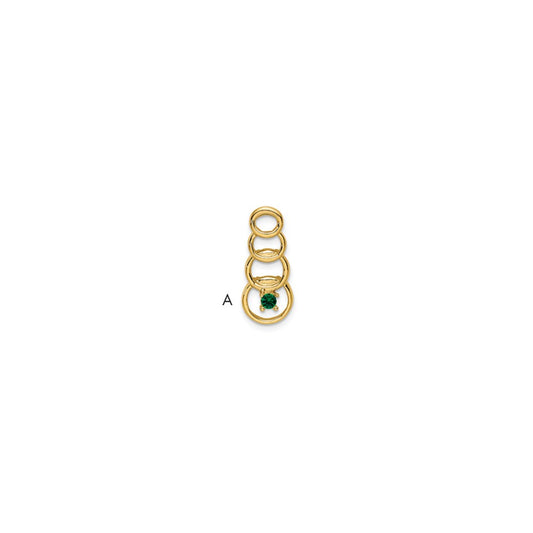 14k 1 Synthetic Stone Family Pendant