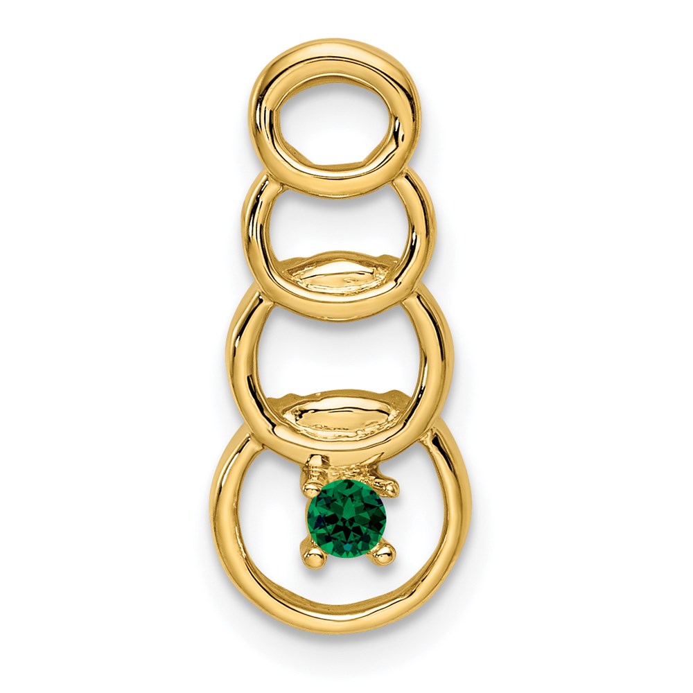 14k 1 Synthetic Stone Family Pendant