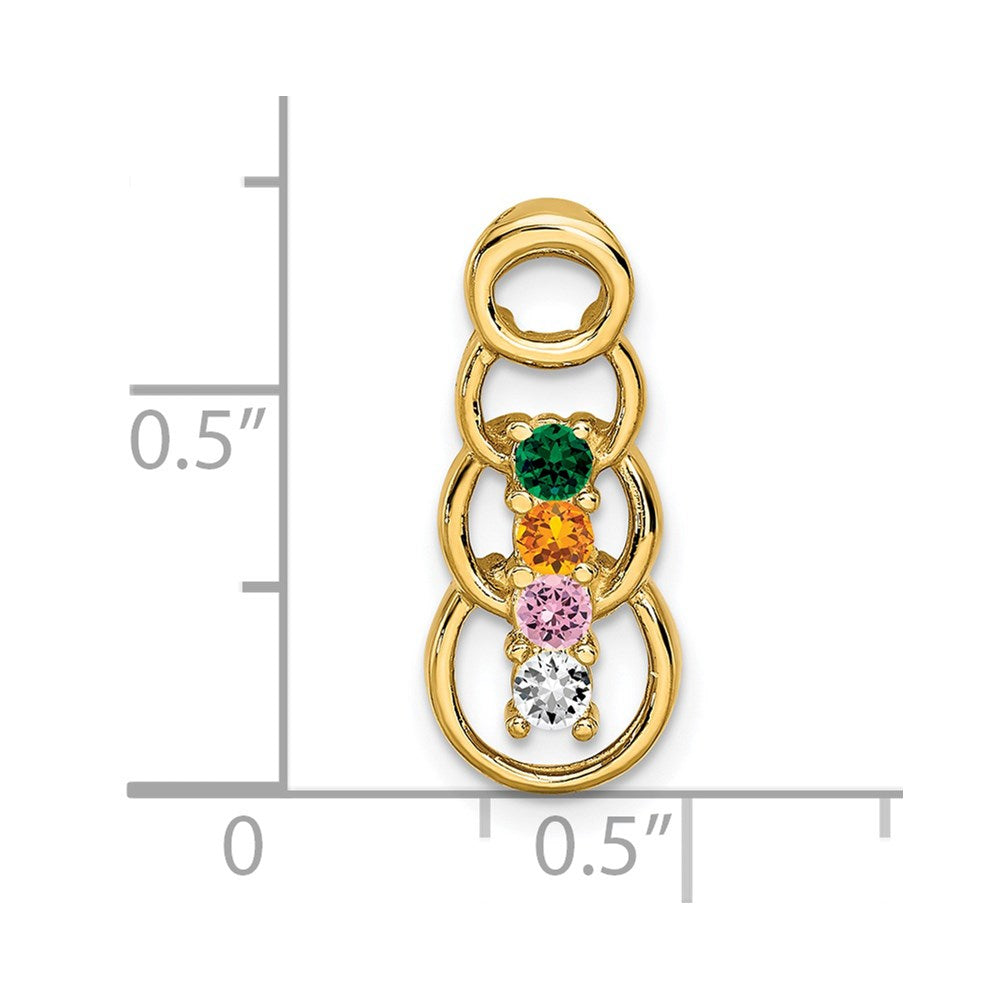 14k 4 Synthetic Stone Family Pendant