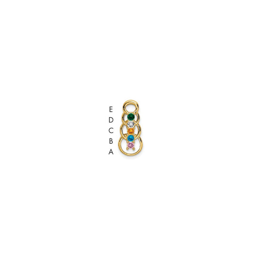 14k 5 Synthetic Stone Family Pendant