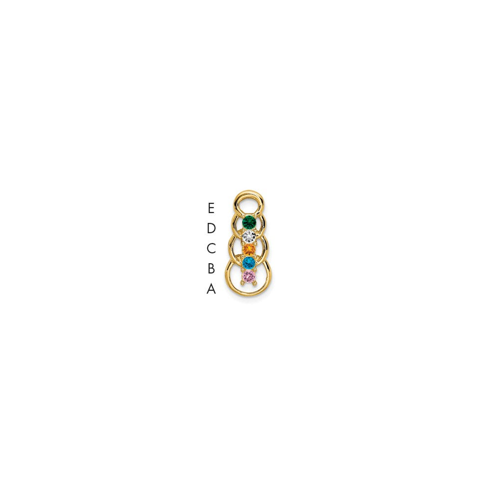 14k 5 Genuine Stone Family Pendant