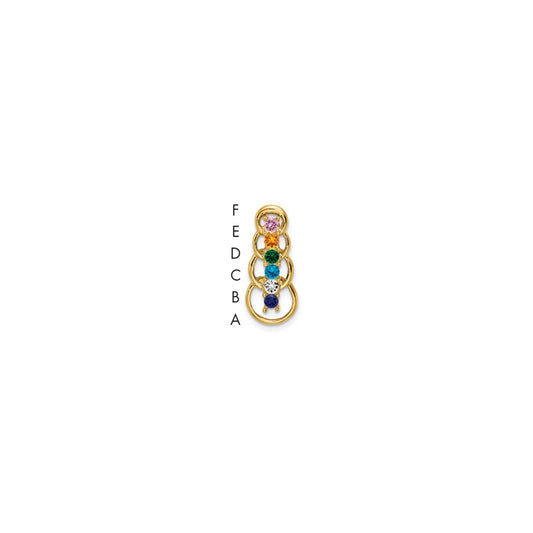 14k 6 Synthetic Stone Family Pendant