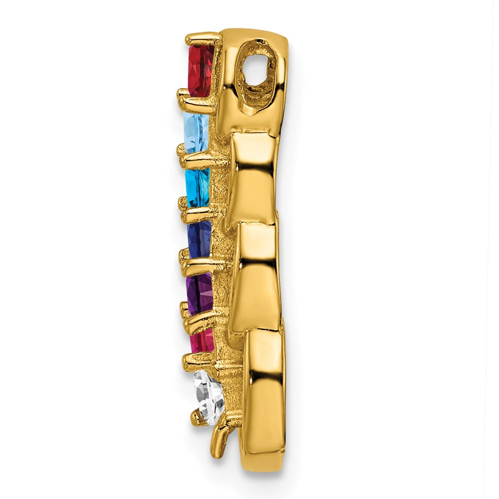 14k 7 Genuine Stone Family Pendant