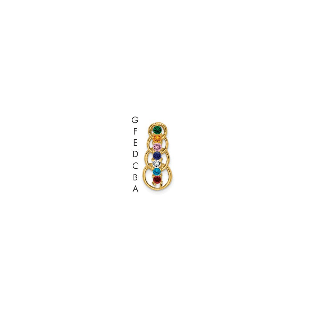 14k 7 Genuine Stone Family Pendant