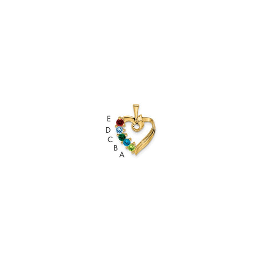 14k 5 Synthetic Stone Family Pendant