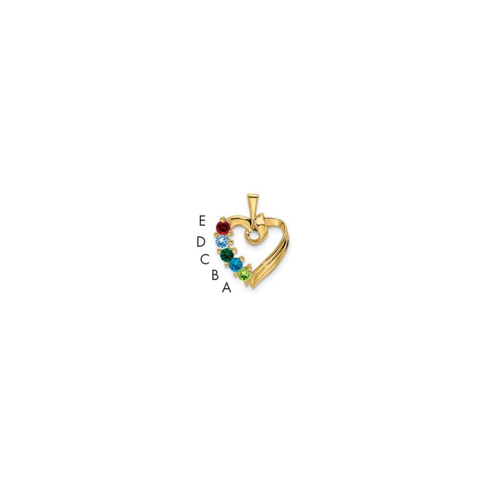 14k 5 Genuine Stone Family Pendant