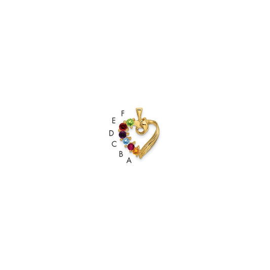 14k 6 Synthetic Stone Family Pendant