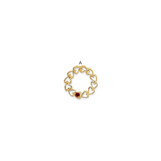 14k 1 Synthetic Stone Family Pendant