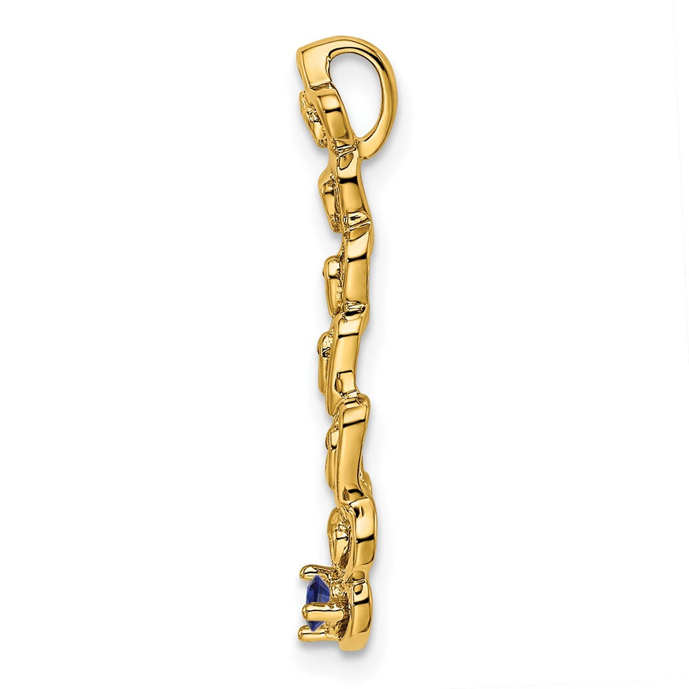 14k 1 Synthetic Stone Family Pendant