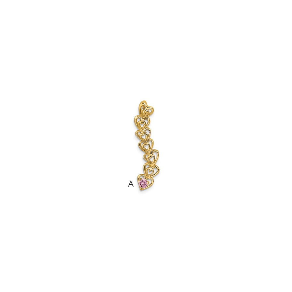14k 1 Synthetic Stone Family Pendant