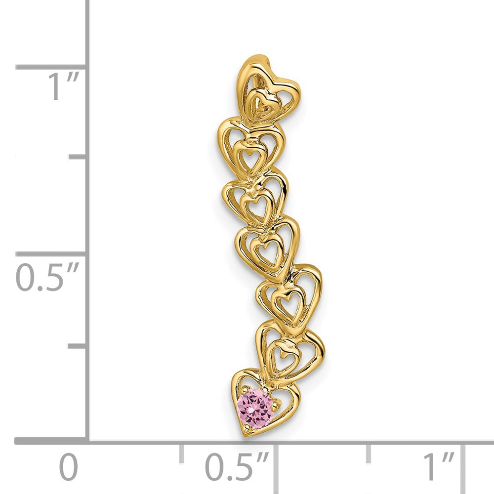 14k 1 Synthetic Stone Family Pendant