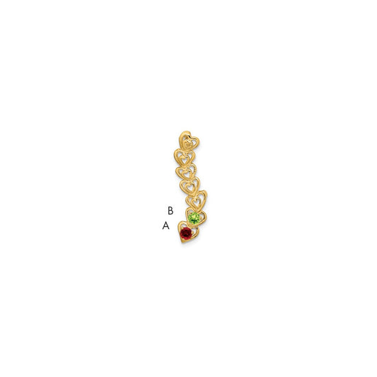14k 2 Synthetic Stone Family Pendant