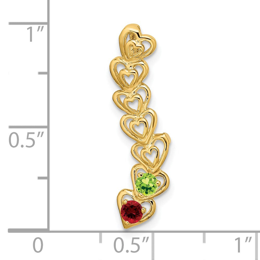 14k 2 Genuine Stone Family Pendant
